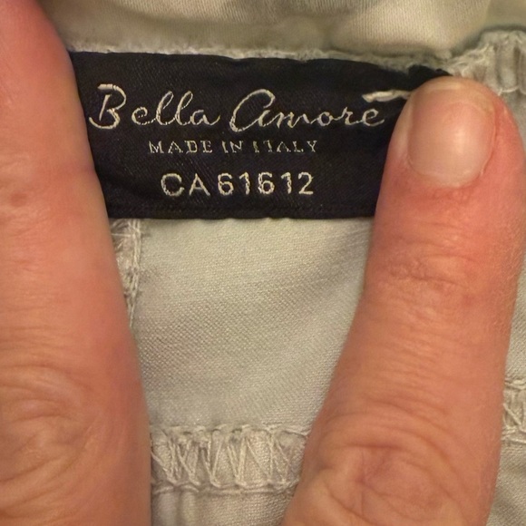 Bella Amore Made In Italy Gray Camouflage “magic stretch” Pants with raw hem. - Picture 6 of 11